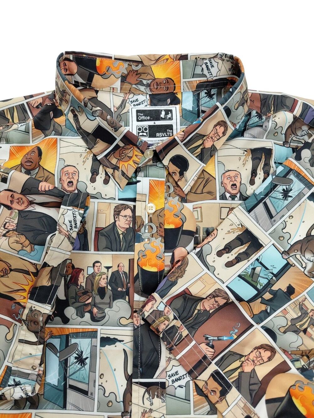 Rsvlts x The Office Shirt Mens 3XL Multicolo The Fire Drill Save Bandit Kunuflex